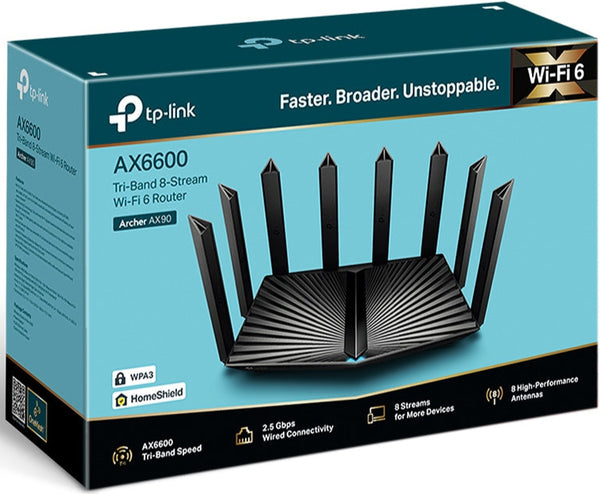 TP-Link Archer AX90 AX6600 Tri-Band Wi-Fi 6 Router