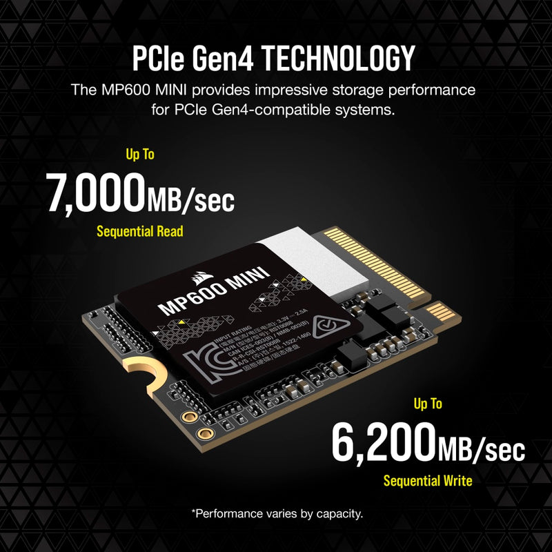 CORSAIR 2TB MP600 MINI CSSD-F2000GBMP600MNR2 M.2 2230 PCIe Gen4 x4 NVMe SSD 