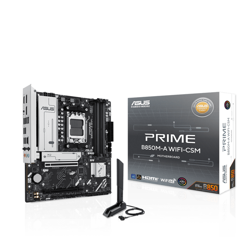 ASUS PRIME B850M-A WIFI-CSM DDR5,Socket AM5 mATX Motherboard (MB-BB85PMB)