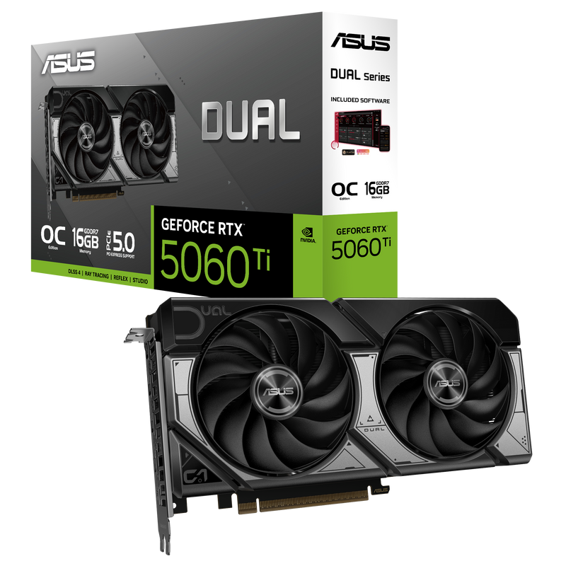 ASUS DUAL GeForce RTX 5060 Ti OC 16GB GDDR7 DUAL-RTX5060TI-O16G (DI-E506TE1)