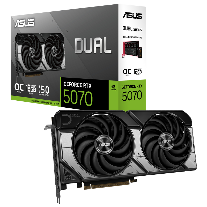 ASUS DUAL GeForce Series RTX 5070 OC 12GB GDDR7 DUAL-RTX5070-O12G-GAMING (DI-E5070E1)