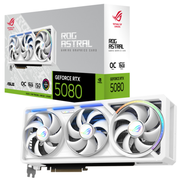 ASUS ROG ASTRAL GeForce RTX 5080 OC White 白色 16GB GDDR7 ROG-ASTRAL-RTX5080-O16G-WHITE (DI-E5080W1)