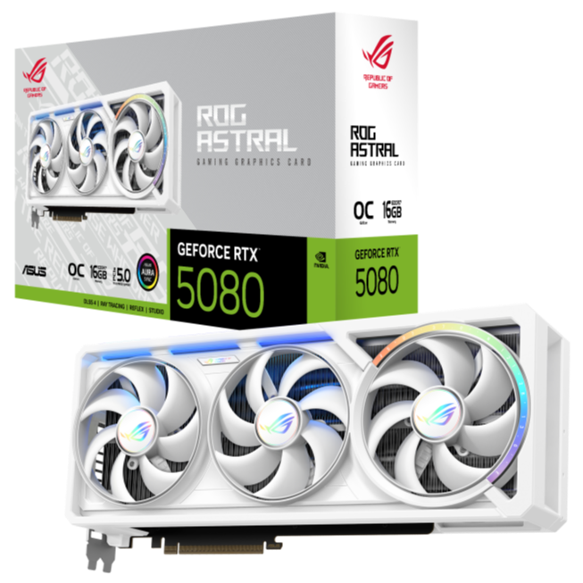 ASUS ROG ASTRAL GeForce RTX 5080 OC White 白色 16GB GDDR7 ROG-ASTRAL-RTX5080-O16G-WHITE (DI-E5080W1)