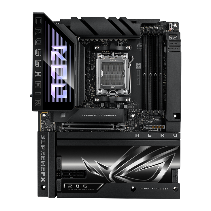 ASUS ROG CROSSHAIR X870E HERO BTF DDR5,Socket AM5 ATX Motherboard 背插式主機板 (MB-BX8ECHB)