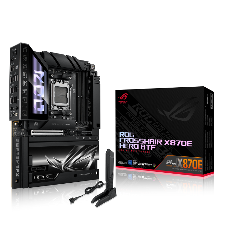 ASUS ROG CROSSHAIR X870E HERO BTF DDR5,Socket AM5 ATX Motherboard 背插式主機板 (MB-BX8ECHB)