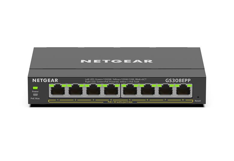 NETGEAR GS308EPP 8-Port Gigabit Ethernet PoE+ Plus Switch (123W)