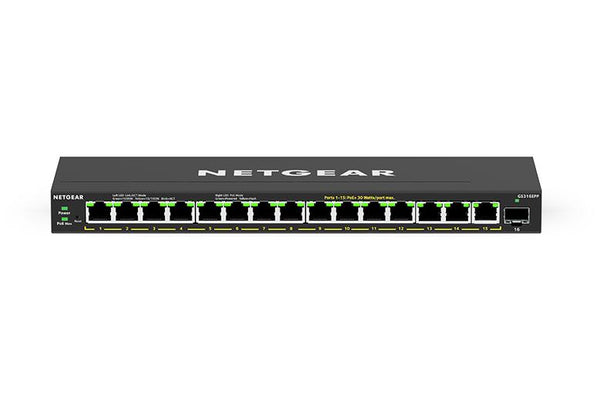 NETGEAR GS316EPP 16-Port High-Power PoE+ Gigabit Ethernet Plus Switch (231W) - 15 Copper ports + 1 SFP Port