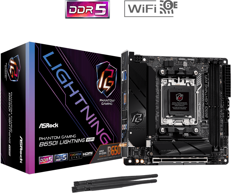 ASRock B650I Lightning WiFi DDR5,Socket AM5 Mini-ITX Motherboard 