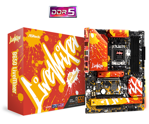 ASRock B650 LiveMixer DDR5,Socket AM5 ATX Motherboard