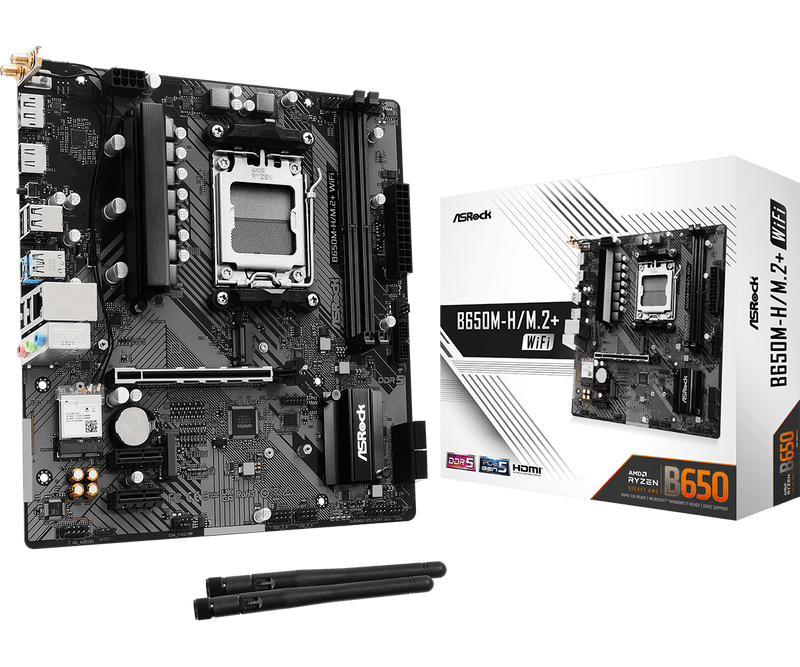 ASRock B650M-H/M.2+ WiFi DDR5,Socket AM5 mATX Motherboard