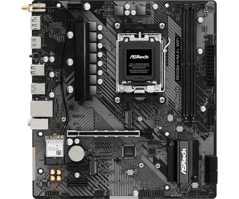 ASRock B650M-H/M.2+ WiFi DDR5,Socket AM5 mATX Motherboard