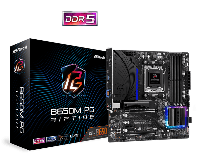ASRock B650M PG Riptide DDR5,Socket AM5 mATX Motherboard