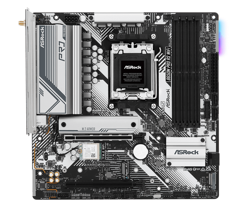ASRock B650M Pro RS WiFi DDR5,Socket AM5 mATX Motherboard