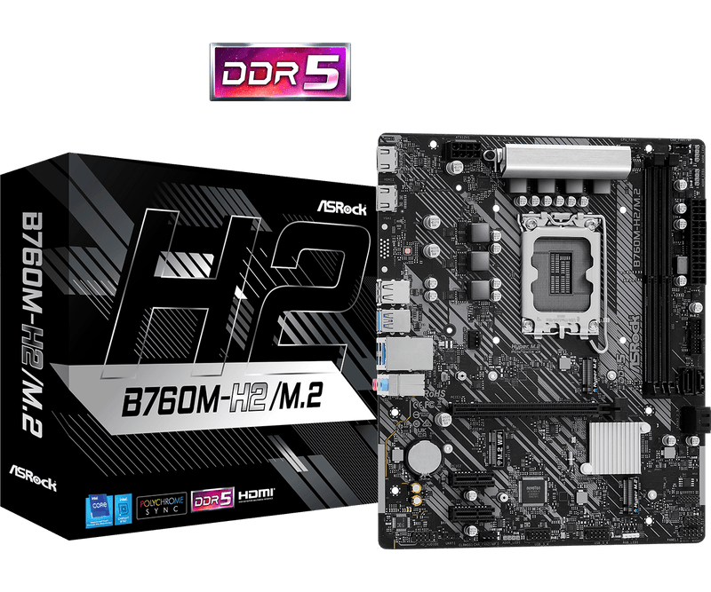 ASRock B760M-H2/M.2 DDR5,LGA 1700 mATX Motherboard