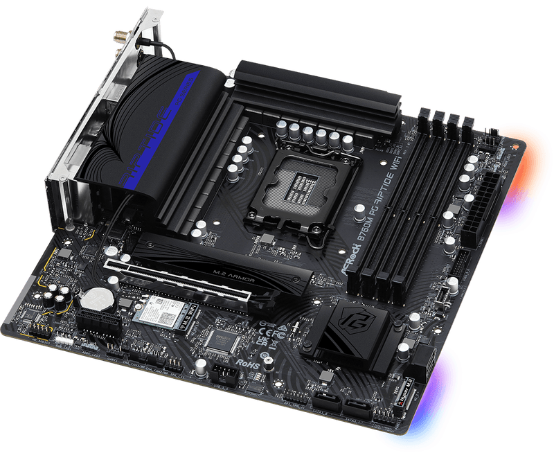 ASRock B760M PG Riptide WiFi DDR5,LGA 1700 mATX Motherboard 