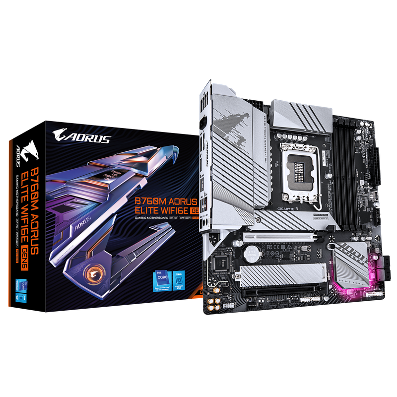 【熱賣中】GIGABYTE B760M AORUS ELITE WIFI6E GEN5 DDR5,LGA 1700 mATX Motherboard