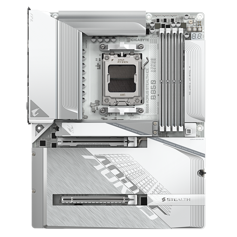 GIGABYTE B850 AORUS STEALTH ICE DDR5,Socket AM5 ATX Motherboard 背插式主機板