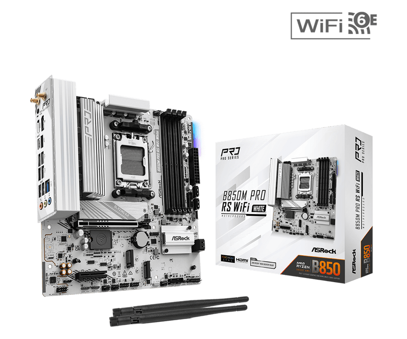 ASRock B850M Pro RS WiFi White 白色 DDR5,Socket AM5 mATX Motherboard