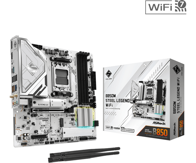 ASRock B850M Steel Legend WiFi DDR5,Socket AM5 mATX Motherboard