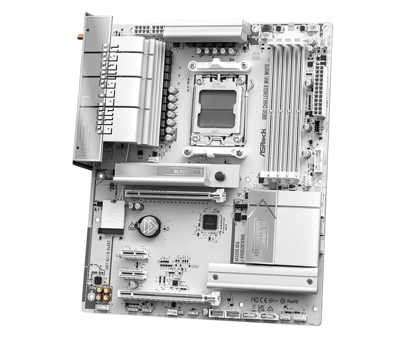 ASRock B850 Challenger WiFi White DDR5,Socket AM5 ATX Motherboard