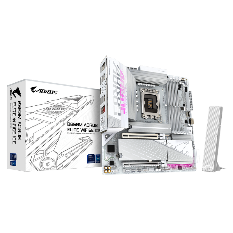 GIGABYTE B860M AORUS ELITE WIFI6E ICE DDR5,LGA 1851 mATX Motherboard