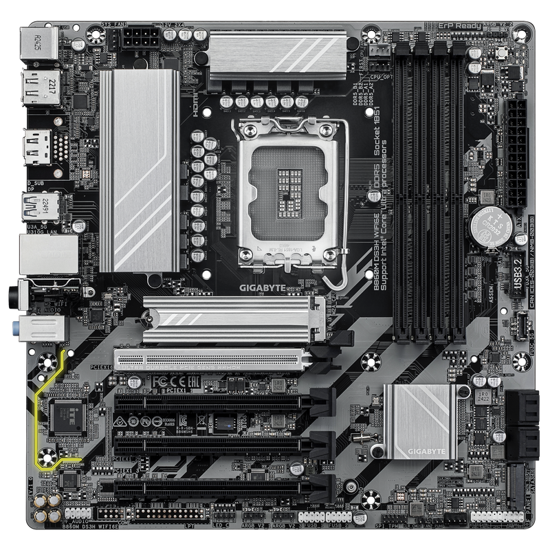 GIGABYTE B860M DS3H WIFI6E DDR5,LGA 1851 mATX Motherboard