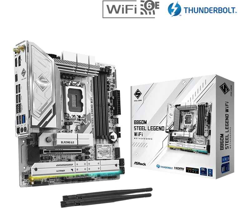 ASRock B860M Steel Legend WiFi DDR5,LGA 1851 mATX Motherboard
