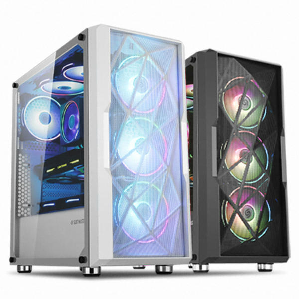 ABKO Suitmaster 322S White Tempered Glass ATX Computer Case 