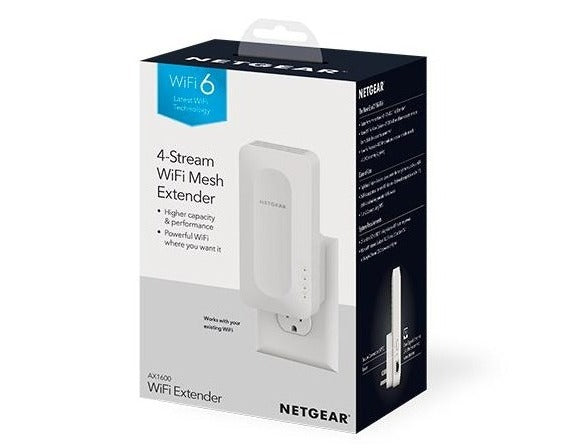 NETGEAR Nighthawk AX1600 4-Stream WiFi 6 Mesh Wall-Plug Extender (EAX12-100UKS)