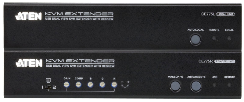 ATEN CE775 USB Dual View KVM Audio Extender w/Deskew, Local &amp; Remote