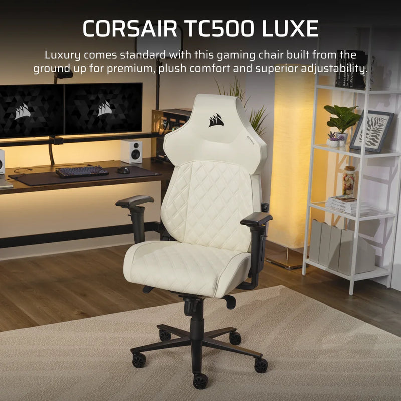 CORSAIR TC500 LUXE 人體工學電競椅 - Frost 霜白色 (CF-9010067-WW) 送Corsair K60 PRO RGB 機械式電競鍵盤、包送貨及安裝