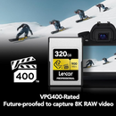 Lexar GOLD Series 320GB Professional CFexpress™ Type A Card (up to 900MB/s read, 800MB/s write) LCAGOLD320G-RNENG