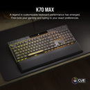 CORSAIR K70 MAX RGB Magnetic-Mechanical Gaming Keyboard — Adjustable CORSAIR (MGX Switches) Steel Grey CH-910961G-NA