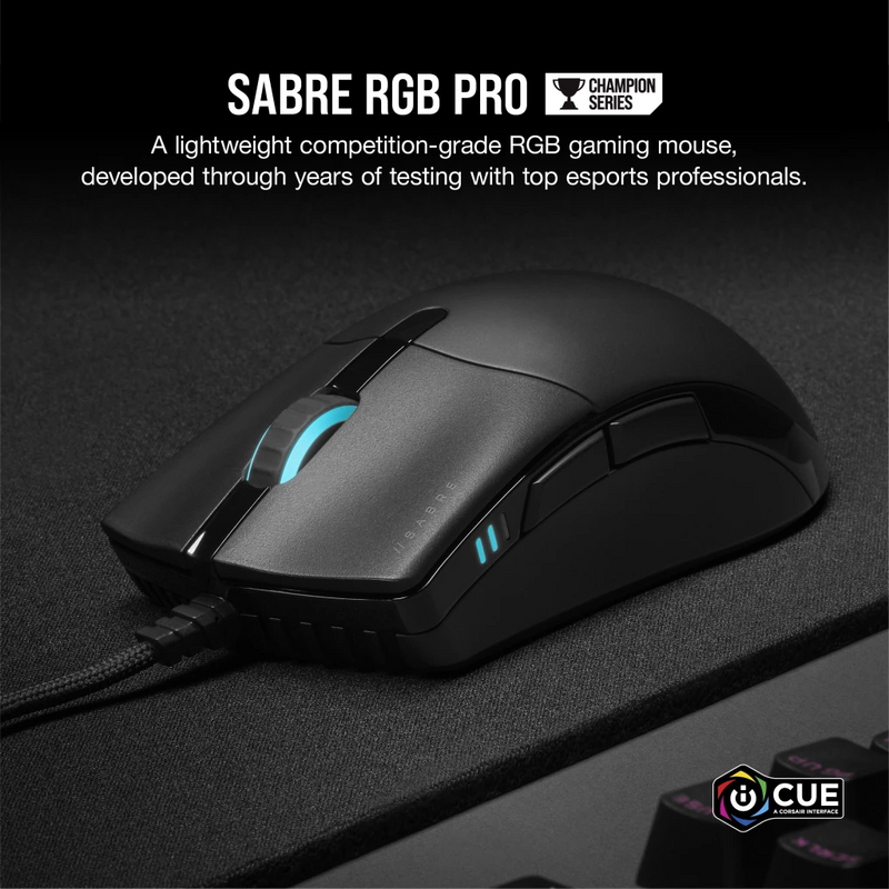 【至抵優惠】Corsair SABRE RGB PRO CHAMPION SERIES Ultra-Light FPS/MOBA Gaming Mouse CH-9303111-AP