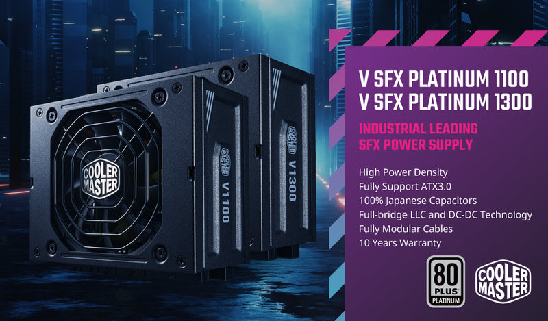 Cooler Master 1300W V1300 SFX PLATINUM ATX 3.0 80Plus Platinum Full Modular Power Supply (MPZ-D001-SFBP-B)