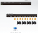 ATEN CS1708A 8 Port PS/2-USB KVM Switch with Daisy-Chain Port and USB Peripheral Support
