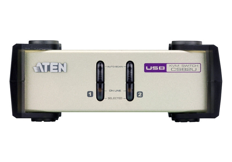 ATEN CS82U 2-Port PS/2-USB KVM Switch w/Cable (2-button, Metal, 2048x1536)