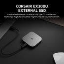 CORSAIR 2TB EX300U Portable SSD CSSD-EX300U2TB USB 3.2 Type-C, MagSafe 磁吸 (Read: 1100MB/s | Write: 1100MB/s)