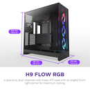 NZXT H9 Flow RGB V2 Edition (2025) Black 黑色 RGB Tempered Glass ATX Case CM-H92FB-R1