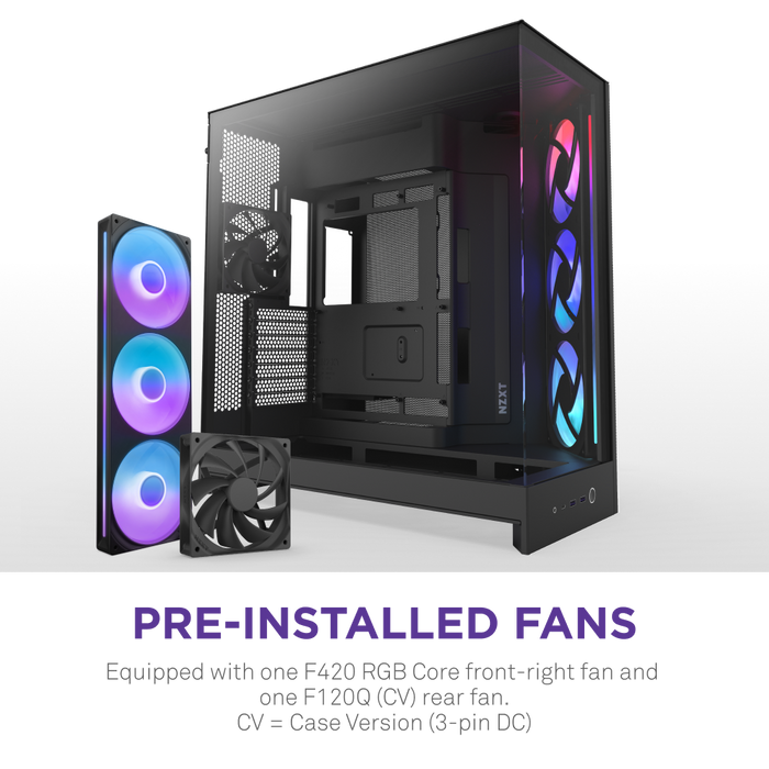 NZXT H9 Flow RGB V2 Edition (2025) Black 黑色 RGB Tempered Glass ATX Case CM-H92FB-R1