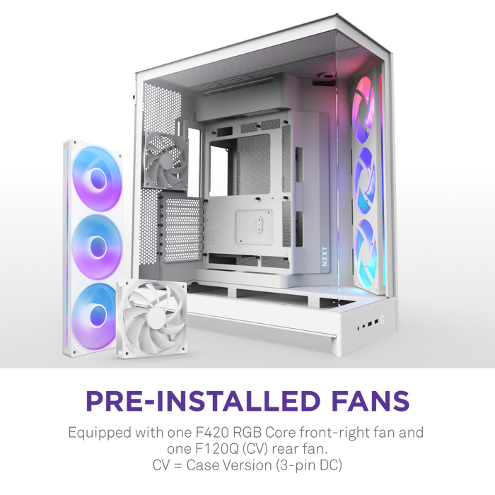 NZXT H9 Flow RGB V2 Edition (2025) White 白色 RGB Tempered Glass ATX Case CM-H92FW-R1