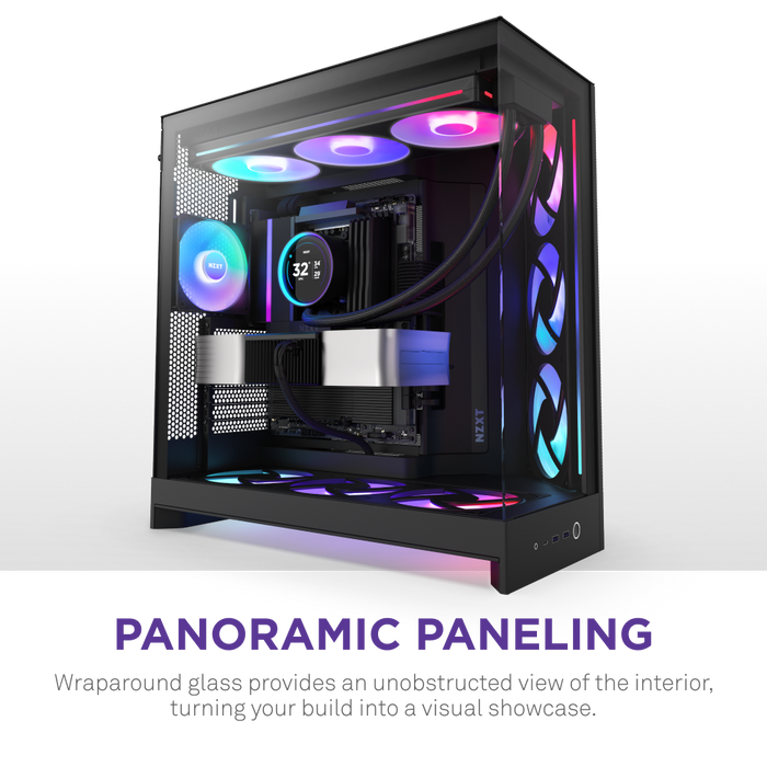 NZXT H9 Flow RGB V2 Edition (2025) Black 黑色 RGB Tempered Glass ATX Case CM-H92FB-R1