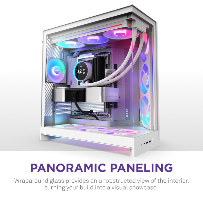 NZXT H9 Flow RGB V2 Edition (2025) White 白色 RGB Tempered Glass ATX Case CM-H92FW-R1