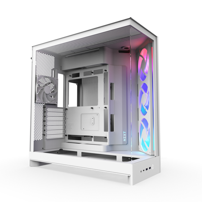 NZXT H9 Flow RGB V2 Edition (2025) White 白色 RGB Tempered Glass ATX Case CM-H92FW-R1