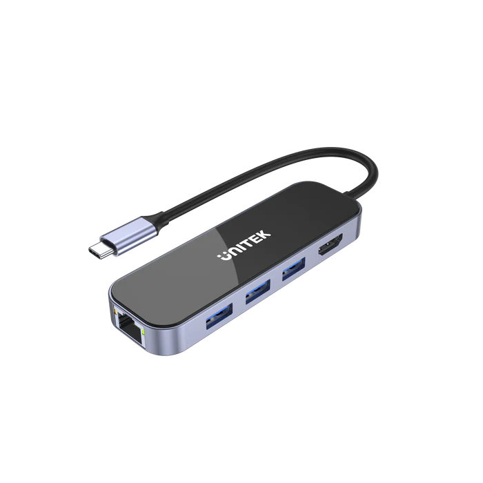 Unitek uHUB H6 Gloss 6-in-1 Tempered Glass Mirror USB-C Hub (D1084A)
