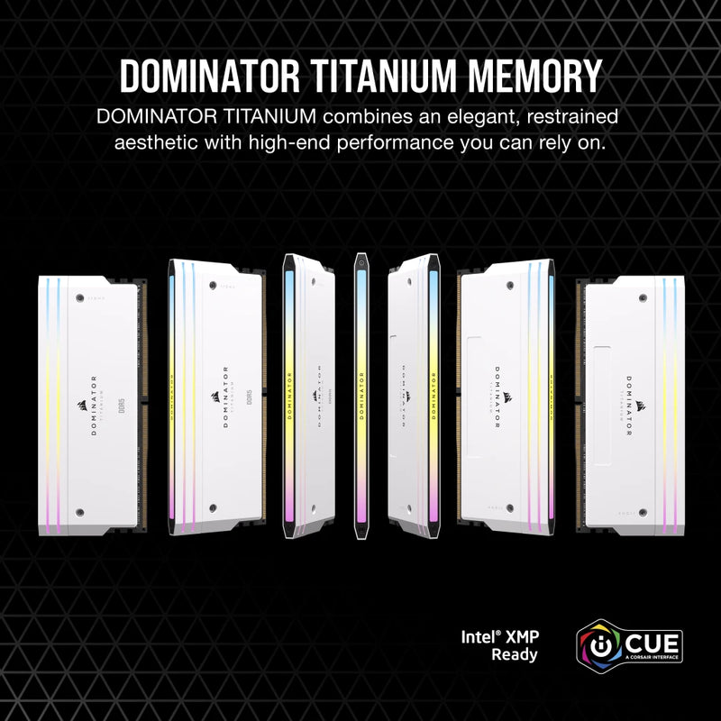 CORSAIR 64GB Kit (2x32GB) DOMINATOR TITANIUM RGB White 白色 CMP64GX5M2B6000C30W DDR5 6000MHz Memory