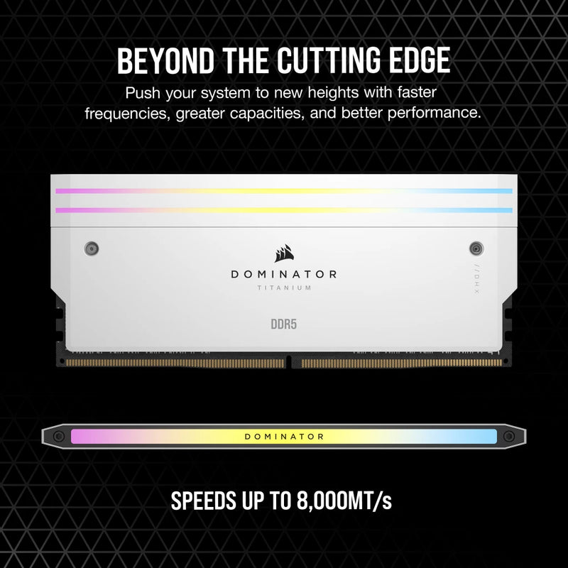 CORSAIR 64GB Kit (2x32GB) DOMINATOR TITANIUM RGB White 白色 CMP64GX5M2B6000C30W DDR5 6000MHz Memory