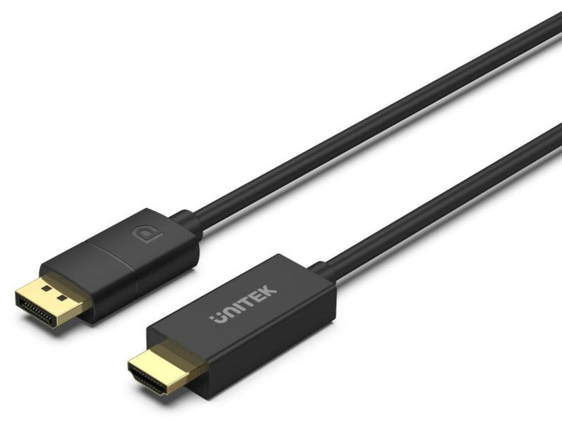 UNITEK V1608A 1.8M DisplayPort to HDMI Adapter Cable | 4K60Hz DP1.2 HDMI2.0 Ultra HD | HDCP2.2 can decrypt and transmit Netflix DisneyPlus OOT video (785-2838) 