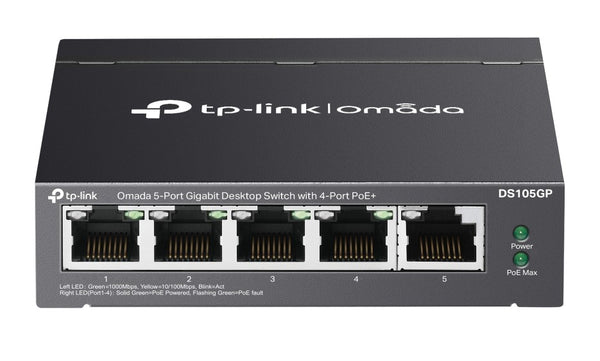 TP-Link DS105GP Omada 5-Port Gigabit Unmanaged Desktop Switch with 4-Port PoE+ (65w) 