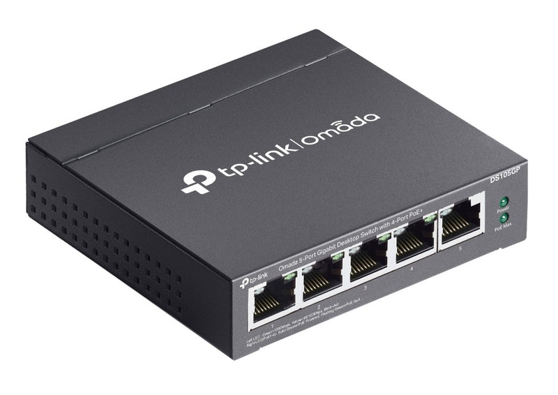 TP-Link DS105GP Omada 5-Port Gigabit Unmanaged Desktop Switch with 4-Port PoE+ (65w) 